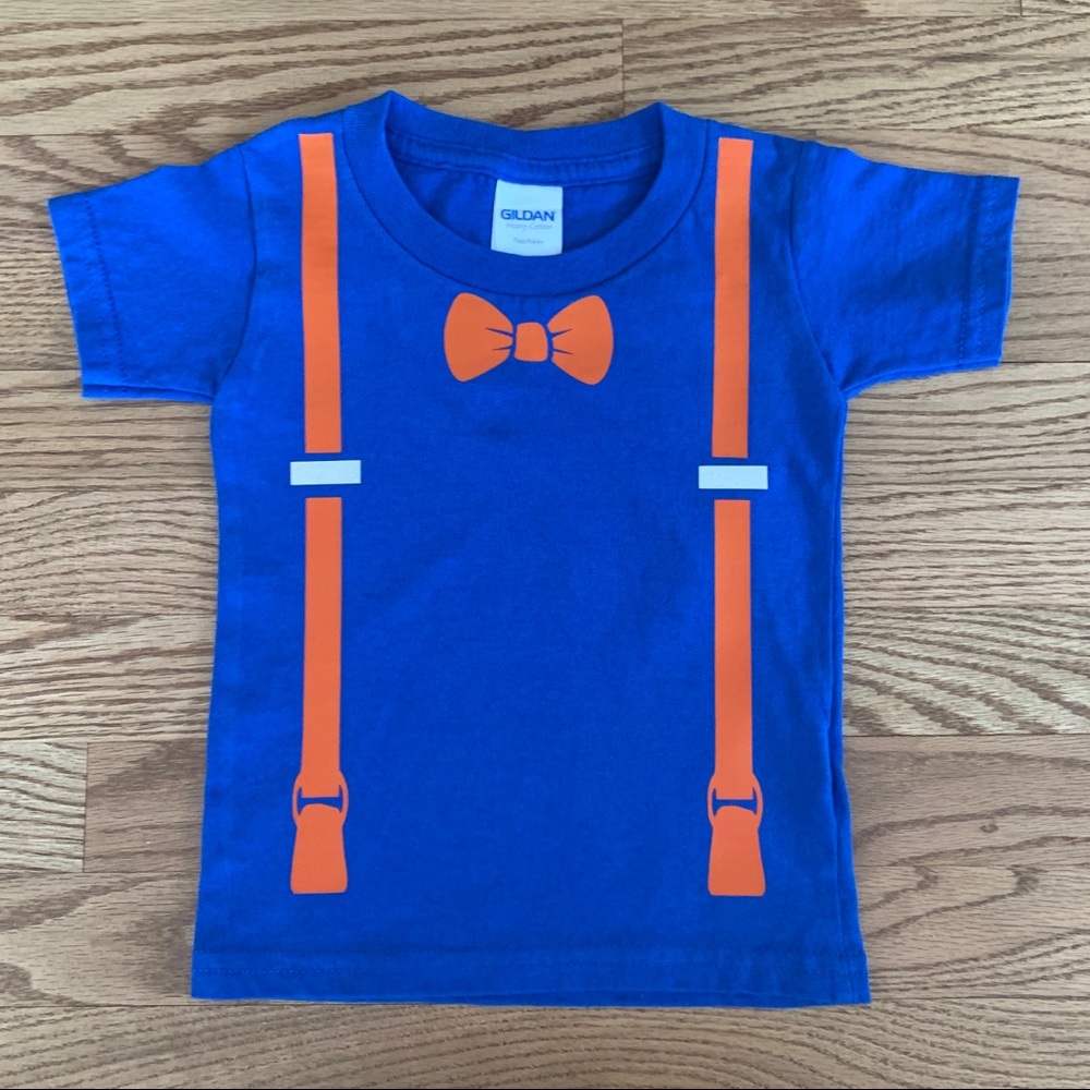 Blippi inspired suspender T- shirt